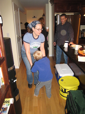 Tim climbing Dawn (10-13-2007 19:12)