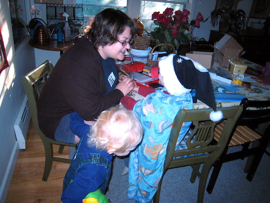 Christine with caped Tim and Cole (11-14-2007 07:59)