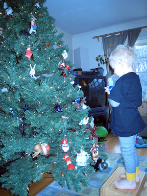Cole decorating the tree (12-02-2007 08:22)