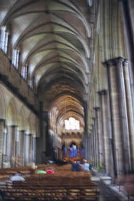 Inside Salisbury cathedral