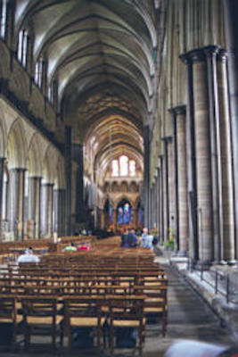 Inside Salisbury cathedral