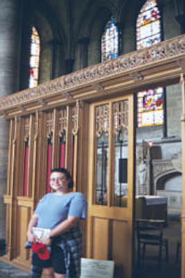 Xine inside Salisbury cathedral