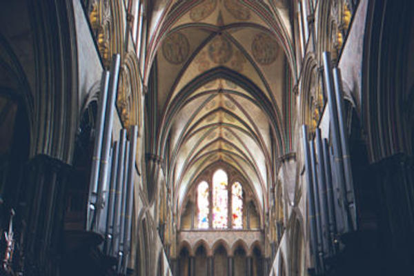 Inside Salisbury cathedral