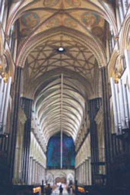 Inside Salisbury cathedral