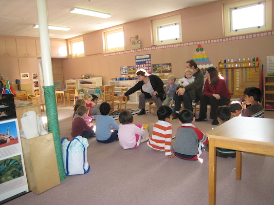 At Tim's school for the birthday walk (02-29-2008 13:07)