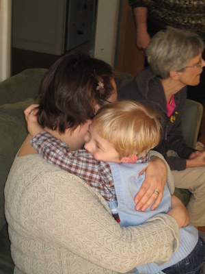 Easter morning Tim, Xine, Cole, Nea, Poppy (03-23-2008 13:27)