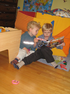 Cole and Tim reading (06-15-2008 15:15)