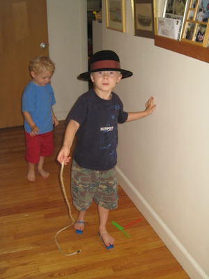 Cole and Tim-diana Jones with homemade sandals (06-30-2008 07:08)