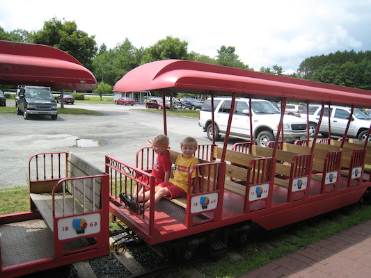 Tim and Cole on the train (07-22-2008 10:50)