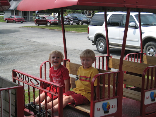 Tim and Cole on the train (07-22-2008 10:50)