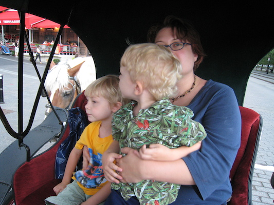 Tim, Cole and Xine in the carriage (07-28-2008 17:51)