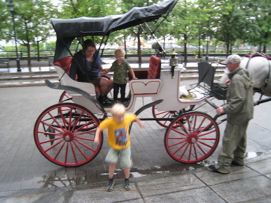 Tim, Xine and Cole dismounting (07-28-2008 18:21)