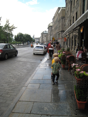 Tim and Cole walking on the street (07-28-2008 18:29)