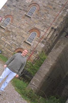 Ben in front of the engine house