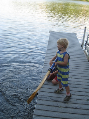 Tim and Cole on the dock (08-18-2008 16:41)