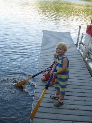 Tim and Cole on the dock (08-18-2008 16:41)