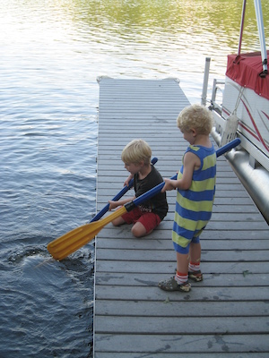 Tim and Cole on the dock (08-18-2008 16:41)