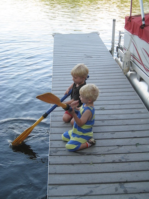 Tim and Cole on the dock (08-18-2008 16:41)