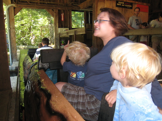 Cole, Xine and Tim on the flume (08-27-2008 10:29)