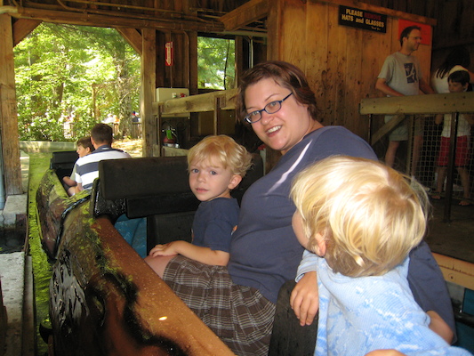 Cole, Xine and Tim on the flume (08-27-2008 10:29)