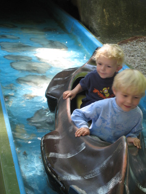 Cole and Tim on the flume (08-27-2008 10:38)