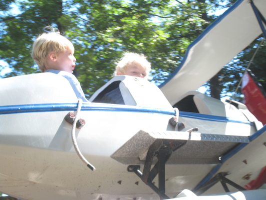 Cole and Tim on a plane (08-27-2008 10:45)