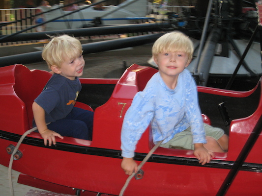Tim and Cole flying a plane (08-27-2008 17:37)