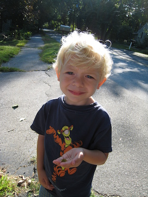 Cole and the caterpillar (09-03-2008 07:54)