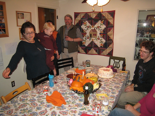 Xine, Cole, Helene, Dave, Q at Xine's party (11-09-2008 18:50)