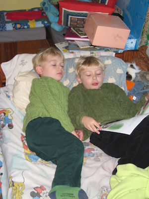 Cole and Tim reading (12-14-2008 08:22)