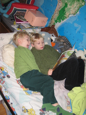 Cole and Tim reading (12-14-2008 08:22)