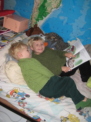 Cole and Tim reading (12-14-2008 08:22)