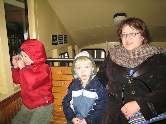Tim, Cole and Xine on the incline (02-14-2009 11:15)