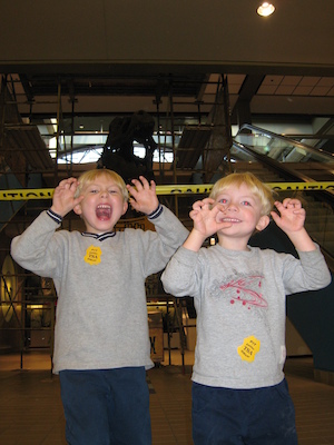 Tim and Cole dinosaurs with the Terrible T-Rex (02-17-2009 16:07)