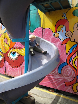 Cole on the slide (05-17-2009 15:17)