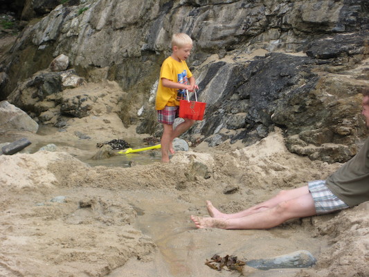 Tim working on the top dam (07-13-2009 15:26)