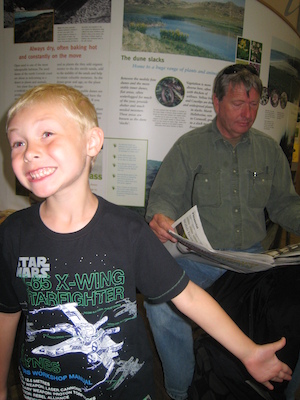Tim making faces at the Truro museum with Granddad (07-14-2009 10:32)