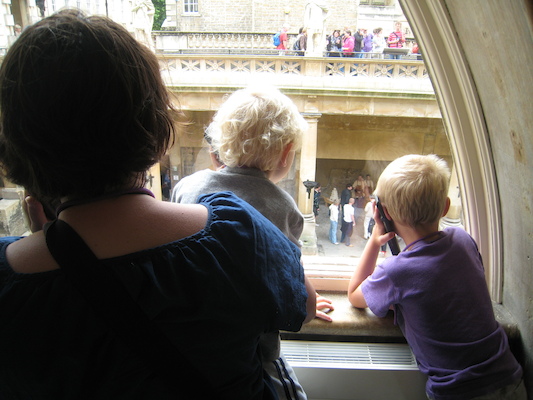 Xine, Cole and Tim at the Roman Baths (07-20-2009 10:40)