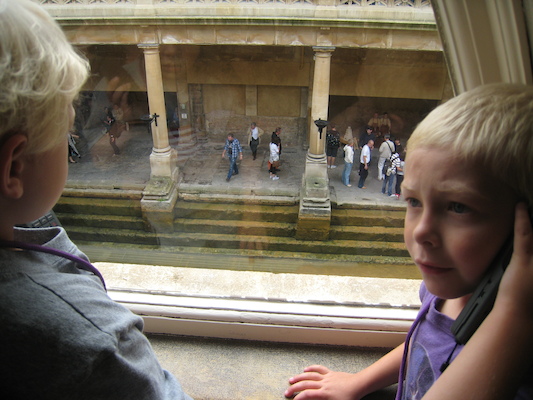 Cole and Tim at the Roman Baths (07-20-2009 10:40)