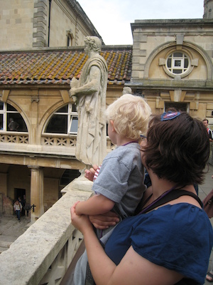 Xine and Cole at the Roman Baths (07-20-2009 10:42)
