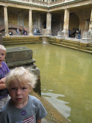 Tim and Cole at the Roman baths (07-20-2009 12:31)