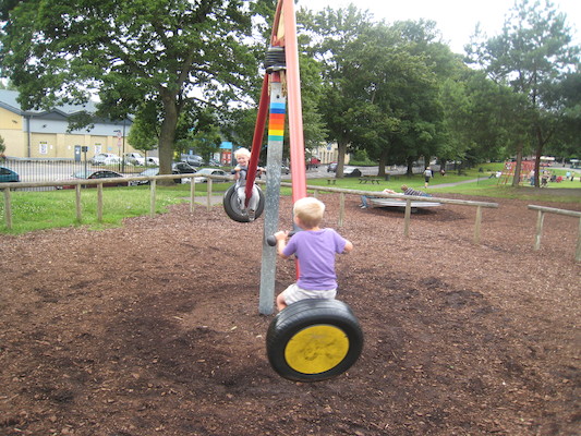 Cole and Tim on the spinning see-saw (07-20-2009 15:17)