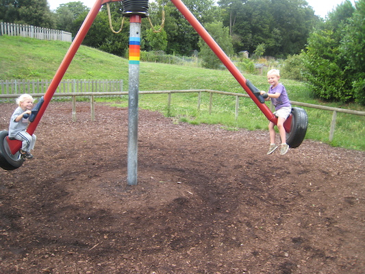 Cole and Tim on the spinning see-saw (07-20-2009 15:17)