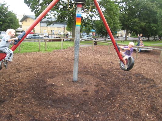 Cole and Tim on the spinning see-saw (07-20-2009 15:17)