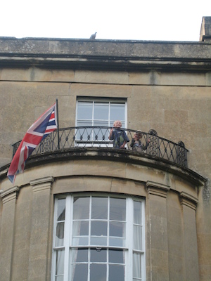 Tim and Cole on the Bailbrook Lodge balcony (07-21-2009 18:35)