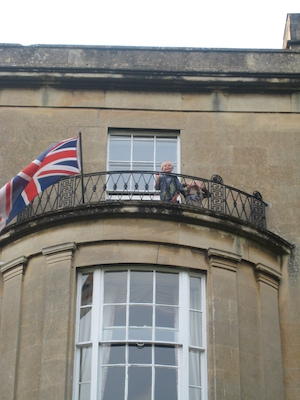 Tim and Cole on the Bailbrook Lodge balcony (07-21-2009 18:35)