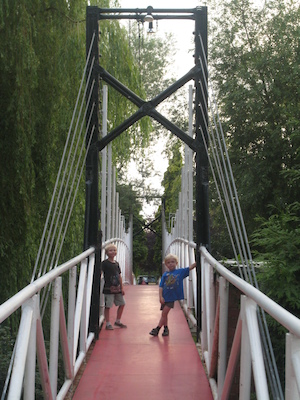 Tim and Cole on the Monkey Island bridge (07-22-2009 19:02)
