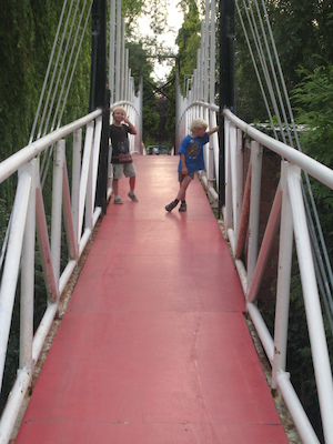 Tim and Cole on the Monkey Island bridge (07-22-2009 19:02)