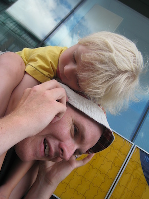 Cole asleep on Ben's shoulders (07-25-2009 14:24)