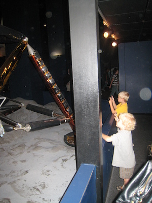 Tim and Cole looking at the lunar lander (07-26-2009 11:07)
